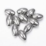 Tarnish Resistant 304 Stainless Steel Beads, Rice, Stainless Steel Color, 9.5x6mm, Hole: 2mm(STAS-H396-B-06P)