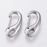 304 Stainless Steel Push Gate Snap Keychain Clasp Findings, Stainless Steel Color, 21x11x5mm(STAS-G039-04P)