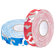 2 Rolls 2 Colors Bockey Masking Tape, Adhesive Tape Textured Polyester, for Bockey Packaging, Mixed Color, 91~100.5x24.5~25mm,  about 27.34Yards(25m)/roll, 1roll/color(AJEW-GF0004-36A)