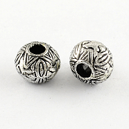 Retro Acrylic Beads, Rondelle, Antique Silver Plated, 8x10mm, Hole: 3mm, about 1130pcs/500g(PACR-S502-35AS)