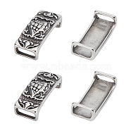 Unicraftale 304 Stainless Steel Slide Charms, Rectangle with Boat, Antique Silver, 39.5x16x10mm, Hole: 6.5x12.5mm, 4pcs/box(STAS-UN0017-28AS)