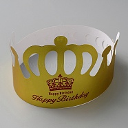 Birthday Crowns Paper Party Hat, for Kids Birthday Party Decorations Supplies, Gold, 578x139x0.5mm(AJEW-WH0348-128B)