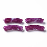 Two Tone Acrylic Beads, Imitation Gemstone, Curved Tube, Purple, 31x9.5x7.5mm, Hole: 1.8mm, about 345pcs/500g(MACR-S272-78D)