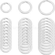 Unicraftale 30Pcs 3 Style 304 Stainless Steel Keychain Clasps, Split Key Rings, Stainless Steel Color, 15~30x2~3mm, 10pcs/style(KEYC-UN0001-05)