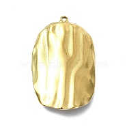 Ion Plating(IP) 304 Stainless Steel Pendants, Real 18K Gold Plated, Oval, 39x23.5x2mm, Hole: 1.8mm(STAS-B058-22G-01)