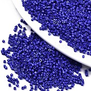 11/0 Grade A Glass Seed Beads, Cylinder, Uniform Seed Bead Size, Baking Paint, Blue, 1.5x1mm, Hole: 0.5mm, about 20000pcs/bag(SEED-S030-1024)