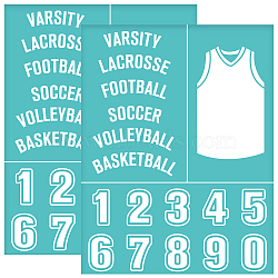 Self-Adhesive Silk Screen Printing Stencil, for Painting on Wood, DIY Decoration T-Shirt Fabric, Turquoise, Basketball Team, 280x220mm(DIY-WH0338-270)