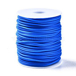 Hollow Pipe PVC Tubular Synthetic Rubber Cord, Wrapped Around White Plastic Spool, Dodger Blue, 3mm, Hole: 1.5mm, about 27.34 yards(25m)/roll(RCOR-R007-3mm-17)