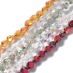 Electroplate Glass Beads Strands, Mixed Style, Nuggets, Mixed Color, 7x6.5x6mm, Hole: 0.9mm, about 90pcs/strand, 24.41 inch(62cm)(EGLA-L032-M)