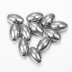 304 Stainless Steel Beads, Rice, Stainless Steel Color, 9.5x6mm, Hole: 2mm(STAS-H396-B-06P)