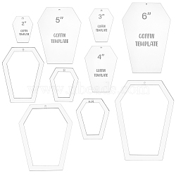 Acrylic Quilting Templates, DIY Patchwork Sewing Crafts, Coffin, Clear, 54.5~200x34.5~145x2.5mm(DIY-BC0014-52A)