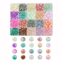 400Pcs 20 Styles Glass Bead Strands, Mixed Styles, Round, Mixed Color, 8mm, Hole: 1mm, 20pcs/style(GLAA-YW0004-06)