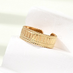 304 Stainless Steel Cuff Open Rings, Golden, 7.5mm, US Size 7 1/4(17.5mm)(SA-CBAB727-01G)