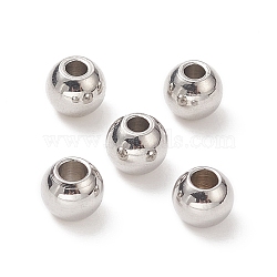304 Stainless Steel Round Spacer Beads, Stainless Steel Color, 4x3mm, Hole: 1.5mm(STAS-N020-18C)