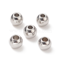 Tarnish Resistant 304 Stainless Steel Round Spacer Beads, Stainless Steel Color, 4x3mm, Hole: 1.5mm(STAS-N020-18C)