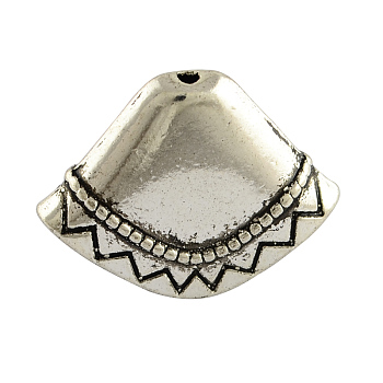 Tibetan Style Alloy Bead Cones, For Tassels Pendant,  Apetalous, Cadmium Free & Lead Free , Antique Silver, 17x23x8mm, Hole: 1.5mm, about 300pcs/1000g