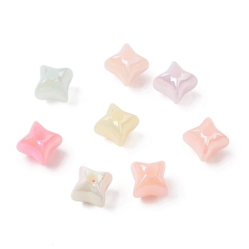 UV Plating Opaque Acrylic Beads, Star, AB Color Plated, Mixed Color, 12x9mm, Hole: 2mm, about 1366pcs/500g