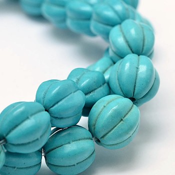 Synthetic Turquoise Bead Strands, Round, Dyed, Turquoise, 14mm, Hole: 1mm, about 329pcs/1000g