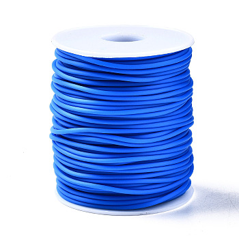 Hollow Pipe PVC Tubular Synthetic Rubber Cord, Wrapped Around White Plastic Spool, Dodger Blue, 3mm, Hole: 1.5mm, about 27.34 yards(25m)/roll