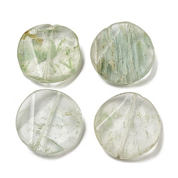 Green Watermelon Stone Glass Beads, Nuggets, 30x30x8.5~10mm, Hole: 1.2mm