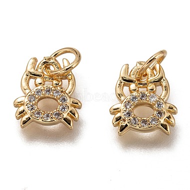 Brass Micro Pave Clear Cubic Zirconia Charms(ZIRC-B002-48G)-2