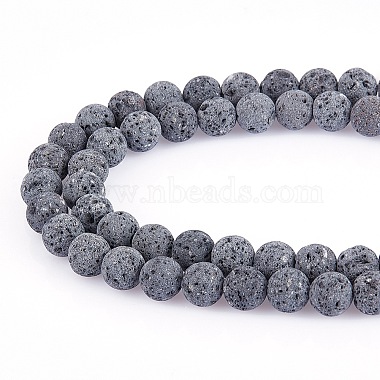 Unwaxed Natural Lava Rock Bead Strands(X-G-F309-8mm)-4