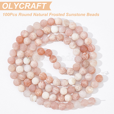 100Pcs Round Natural Sunstone Beads(G-OC0001-37)-4
