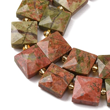 Natural Unakite Beads Strands(G-F839-A20-01)-4