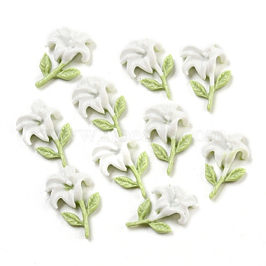 White Flower Epoxy Resin Cabochons