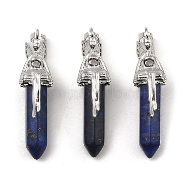 Platinum Angel & Fairy Lapis Lazuli Pendants