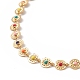 Colorful Enamel Flower Link Chain Necklace(NJEW-JN04233)-2