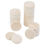 Unfinished Wooden Flat Round Cutouts, Wood Craft Supplies, Antique White, 50x8mm(WOOD-WH0050-042D)