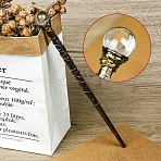 Natural Quartz Crystal Magic Wand, Cosplay Magic Wand, with Wood Wand, for Witches and Wizards, 320mm(PW-WG86081-03)