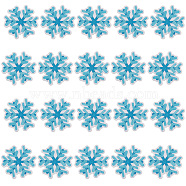 Computerized Embroidery Cloth Iron on/Sew on Patches, Costume Accessories, Appliques, Snowflake, Light Sky Blue, 62x63~65x1mm(DIY-WH0304-192B)