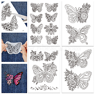 4 Sheets 11.6x8.2 Inch Stick and Stitch Embroidery Patterns, Non-woven Fabrics Water Soluble Embroidery Stabilizers, Butterfly, 297x210mmm(DIY-WH0455-072)
