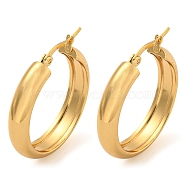 202 Stainless Steel Hoop Earrings, with 304 Stainless Steel Pins for Women, Golden, 30.5x6mm(EJEW-H003-38G-04)