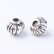 Tibetan Style Alloy Spacer Beads, Rondelle, Cadmium Free & Lead Free, Antique Silver, 5x4mm, Hole: 1mm, about 3400pcs/1000g(TIBE-Q063-23AS-RS)