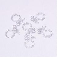 Plastic Clip-on Earring Findings, Clear, 11x8x3mm(KY-P007-K01)