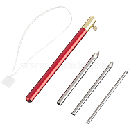 Punch Embroidery Needle Pen & Easy Automatic Threader Set, Platinum, 65.5~194x0.2~8mm(DIY-WH0453-88A)
