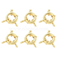 Rack Plating Brass Spring Ring Clasps, Real 18K Gold Plated, 13x5mm, Hole: 2mm(KK-YW0001-47)