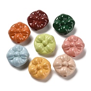 Baking Paint Acrylic Beads, Flower, Mixed Color, 21x20x11.5mm, Hole: 2.5mm(MACR-M036-06)