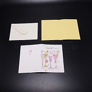 (Clearance Sale)Envelope & Flower Pattern Greeting Cards Sets, for Mother's Day Valentine's Day Birthday Thanksgiving Day, Cup Pattern, 131x177x0.4mm(DIY-WH0258-33B-02)