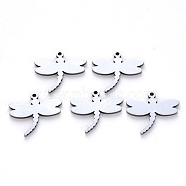 304 Stainless Steel Pendants, Laser Cut, Dragonfly, Stainless Steel Color, 16x17x1mm, Hole: 1.2mm(STAS-N092-74)