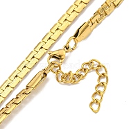 304 Stainless Steel Chain Necklaces, Real 18K Gold Plated, 19.41x0.20 inch(49.3x0.5cm)(NJEW-R266-08G)