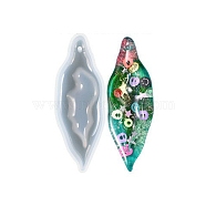 DIY Irregular Shape Pendant Silicone Molds, Resin Casting Molds, for UV Resin & Epoxy Resin Jewelry Making, Leaf Pattern, 79x29x11mm, Hole: 2.7mm, Inner Diameter: 25x77mm(DIY-G067-02B)