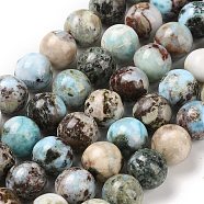 Natural Larimar Beads Strands, Round, 10mm, Hole: 0.9mm, about 39~40pcs/strand, 15.04''~15.51''(38.2~39.4cm)(G-P524-A02-04)