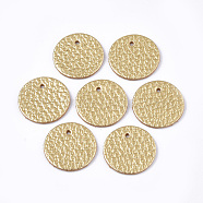 Eco-Friendly Cowhide Pendants, Flat Round, Light Khaki, 15.5x1.5mm, Hole: 1.6mm(FIND-S301-04A-03)