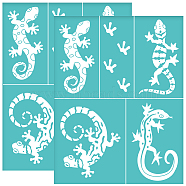 Self-Adhesive Silk Screen Printing Stencil, for Painting on Wood, DIY Decoration T-Shirt Fabric, Turquoise, Lizard Pattern, 280x220mm(DIY-WH0338-094)