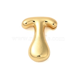 Rack Plating Brass Pendants, Cadmium Free & Lead Free, Long-Lasting Plated, Real 18K Gold Plated, Letter T, 18x14x5mm, Hole: 1.8x2.5mm(KK-C067-10G-T)