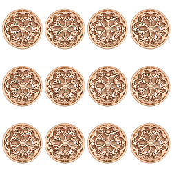 12Pcs Hollow Alloy 1-Hole Buttons, for Sewing Crafting, Half Round, Matte Gold Color, 22x12mm, Hole: 2mm(BUTT-CA0001-02D)